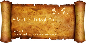 Válik István névjegykártya